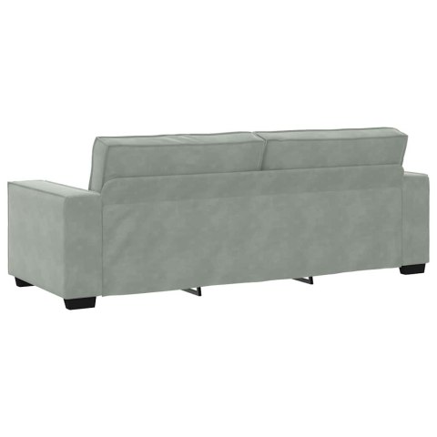 SOFA 3-OSOBOWA JASNOSZARA 180CM TAPICEROWANA AKSAMITEM