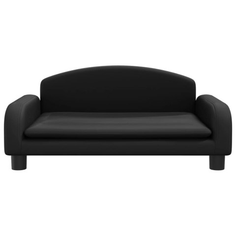SOFA DLA DZIECI CZARNA 70X45X30CM SZTUCZNA SKÓRA
