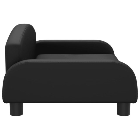 SOFA DLA DZIECI CZARNA 70X45X30CM SZTUCZNA SKÓRA