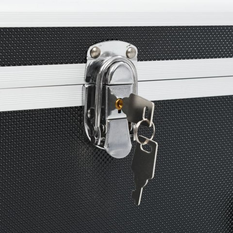 SKRZYNIE DO PRZECHOWYWANIA 2 SZT. CZARNE ALUMINIOWE