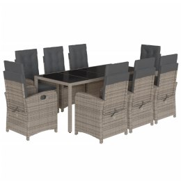 9-CZ. ZESTAW MEBLI OGRODOWYCH Z PODUSZKAMI SZARY RATTAN PE