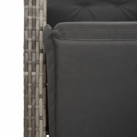 9-CZ. ZESTAW MEBLI OGRODOWYCH Z PODUSZKAMI SZARY RATTAN PE