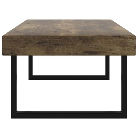 STOLIK KAWOWY CIEMNOBRĄZOWO-CZARNY 120X60X40CM I ŻELAZO