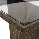 9-CZ. ZESTAW MEBLI OGRODOWYCH Z PODUSZKAMI BRĄZOWY RATTAN PE