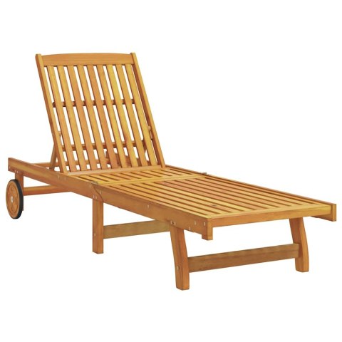 LEŻAKI 2 SZT. ZE STOLIKIEM LITE DREWNO AKACJOWE