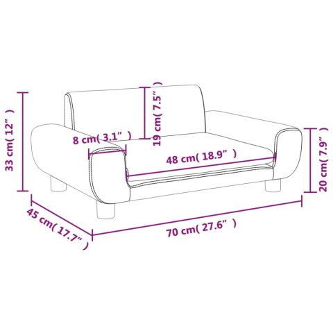 SOFA DLA DZIECI NIEBIESKA 70X45X33CM AKSAMIT