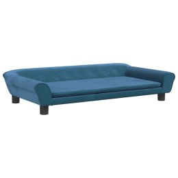 SOFA DLA DZIECI NIEBIESKA 100X50X26CM AKSAMIT