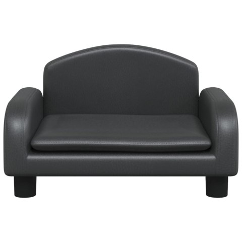 SOFA DLA DZIECI CZARNA 50X40X30CM SZTUCZNA SKÓRA