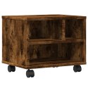 STOLIK POD DRUKARKĘ REGAŁ NA KÓŁKACH PÓŁKA SZAFKA PRZYDYMIONY DĄB 41X32X34,5CM