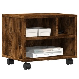 STOLIK POD DRUKARKĘ REGAŁ NA KÓŁKACH PÓŁKA SZAFKA PRZYDYMIONY DĄB 41X32X34,5CM