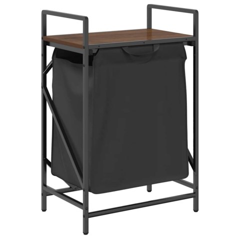 KOSZ NA PRANIE 1 KOMORA Z PÓŁKĄ BRĄZOWY DĄB