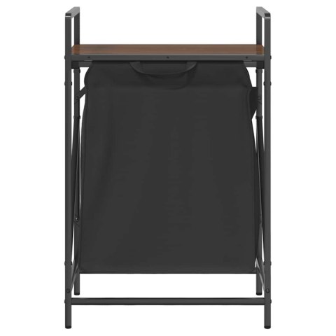 KOSZ NA PRANIE 1 KOMORA Z PÓŁKĄ BRĄZOWY DĄB