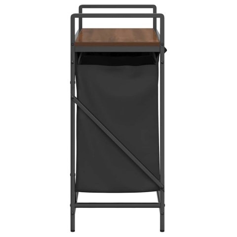 KOSZ NA PRANIE 2 PRZEGRODY Z PÓŁKĄ BRĄZOWY DĄB