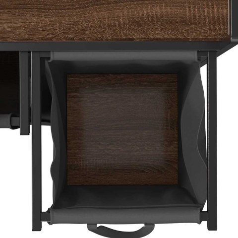 KOSZ NA PRANIE 2 PRZEGRODY Z PÓŁKĄ BRĄZOWY DĄB