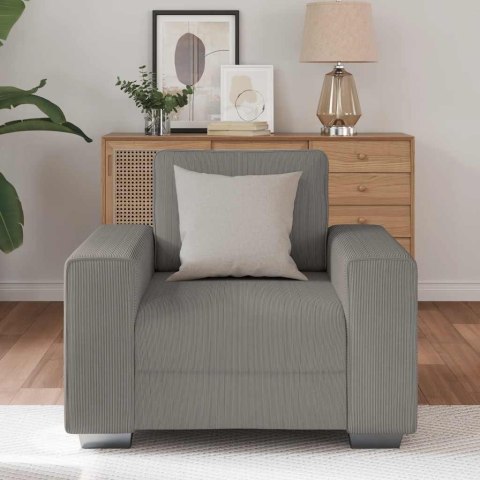 SOFA FOTEL JASNOSZARY 59CM TKANINA SZTRUKSOWA