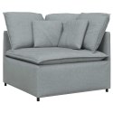 SOFA MODUŁOWA Z PODUSZKAMI TKANINA JASNOSZARA