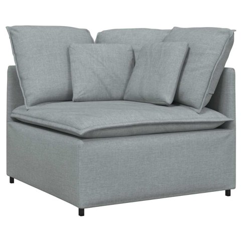 SOFA MODUŁOWA Z PODUSZKAMI TKANINA JASNOSZARA