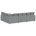 SOFA MODUŁOWA Z PODUSZKAMI TKANINA JASNOSZARA