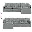 SOFA MODUŁOWA Z PODUSZKAMI TKANINA JASNOSZARA
