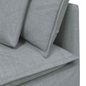SOFA MODUŁOWA Z PODUSZKAMI TKANINA JASNOSZARA