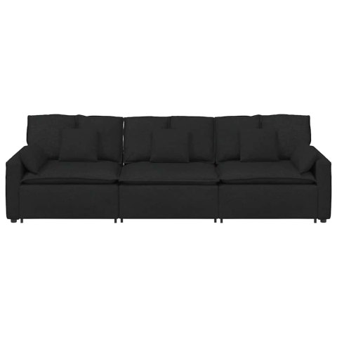SOFA MODUŁOWA Z PODUSZKAMI CZARNA