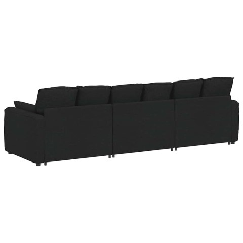 SOFA MODUŁOWA Z PODUSZKAMI CZARNA