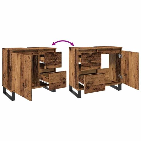 SZAFKA POD UMYWALKĘ STARE DREWNO 65X33X60CM