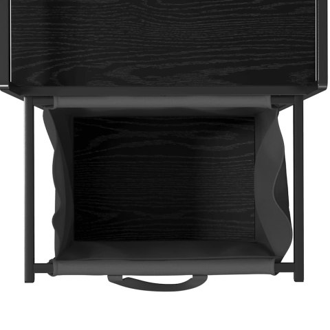 KOSZ NA PRANIE 1 KOMORA Z PÓŁKĄ CZARNY DĄB