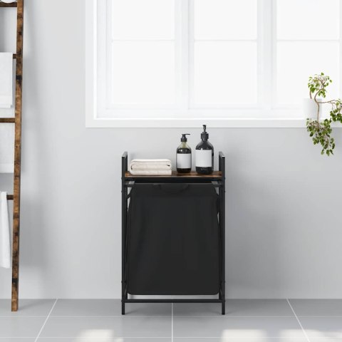 KOSZ NA PRANIE 1 KOMORA Z PÓŁKĄ PRZYDYMIONY DĄB