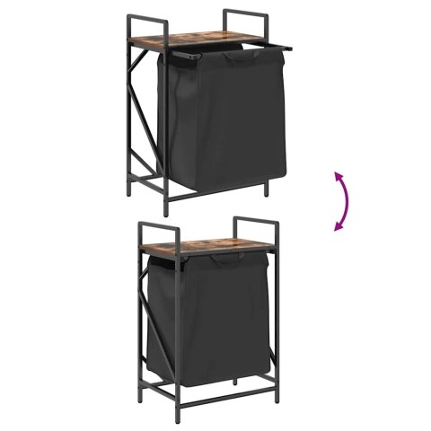 KOSZ NA PRANIE 1 KOMORA Z PÓŁKĄ PRZYDYMIONY DĄB