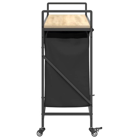 KOSZ NA PRANIE 3 PRZEGRODY Z KÓŁKAMI DĄB SONOMA