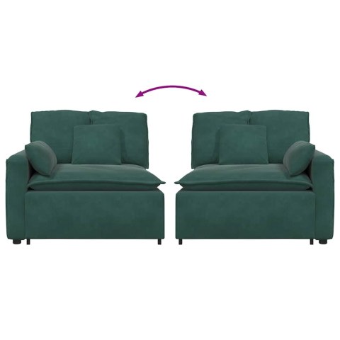 MODUŁOWY PODŁOKIETNIK SOFY MODUŁOWEJ Z PODUSZKAMI CIEMNOZIELONY