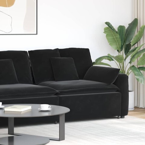 MODUŁOWY PODŁOKIETNIK SOFY MODUŁOWEJ Z PODUSZKAMI CZARNY 100CM