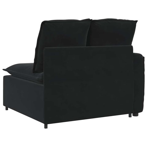 MODUŁOWY PODŁOKIETNIK SOFY MODUŁOWEJ Z PODUSZKAMI CZARNY 100CM