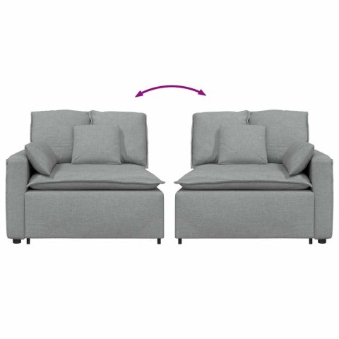 MODUŁOWY PODŁOKIETNIK SOFY MODUŁOWEJ Z PODUSZKAMI JASNOSZARY