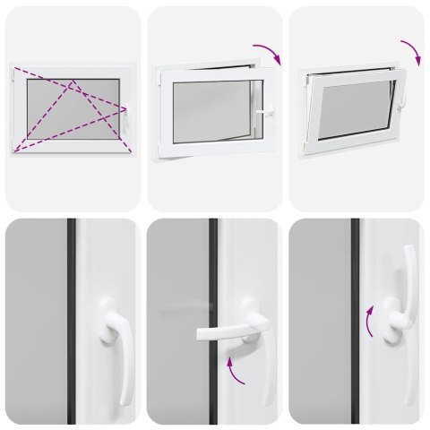 OKNO PIWNICZNE RISOR 80X70CM UCHYLNO-ROZWIERNE DIN LEWE BIAŁE