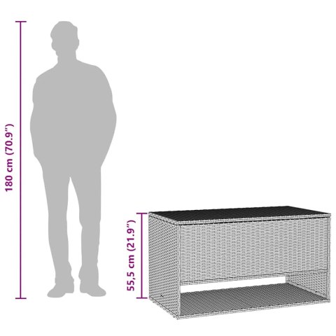 SKRZYNIA SCHOWEK POJEMNIK NA PODUSZKI OGRODOWE CZARNA 100X55X55CM