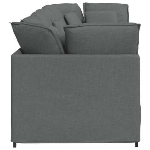 SOFA MODUŁOWA Z PODUSZKAMI TKANINA CIEMNOSZARA