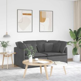 SOFA MODUŁOWA Z PODUSZKAMI TKANINA SZTRUKSOWA CIEMNOSZARA
