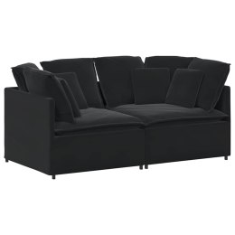 MODUŁOWA SOFA Z AKSAMITNYM SIEDZISKIEM KOMFORT I STYL CZERŃ