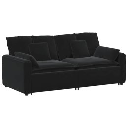 SOFA MODUŁOWA Z PODUSZKAMI CZARNA