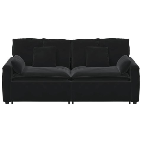 SOFA MODUŁOWA Z PODUSZKAMI CZARNA