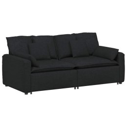 SOFA MODUŁOWA Z PODUSZKAMI CZARNA