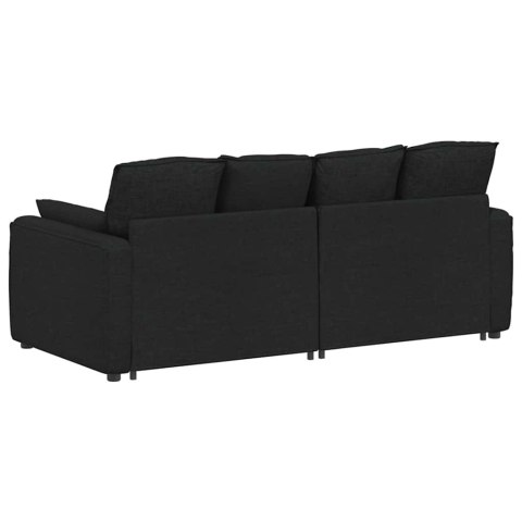 SOFA MODUŁOWA Z PODUSZKAMI CZARNA