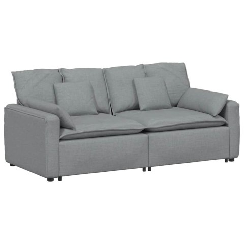 SOFA MODUŁOWA Z PODUSZKAMI JASNOSZARA