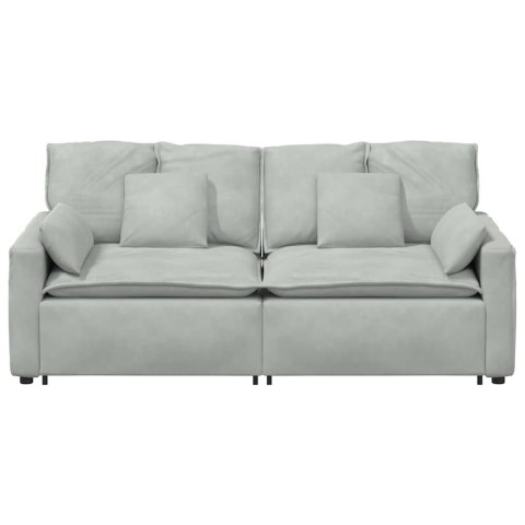 SOFA MODUŁOWA Z PODUSZKAMI JASNOSZARA