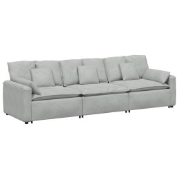SOFA MODUŁOWA Z PODUSZKAMI JASNOSZARA