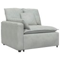 SOFA MODUŁOWA Z PODUSZKAMI JASNOSZARA