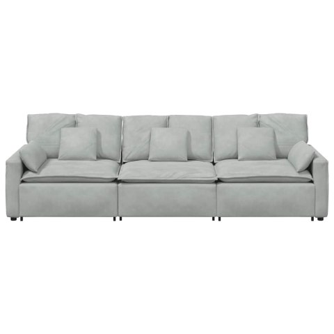 SOFA MODUŁOWA Z PODUSZKAMI JASNOSZARA