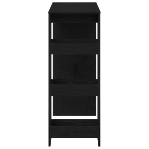 STOLIK BAROWY Z PÓŁKAMI CZARNY DĄB 90X40X103,5CM